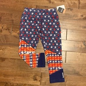 Reebok Capri Tight Pants Multicolor Star Print XS